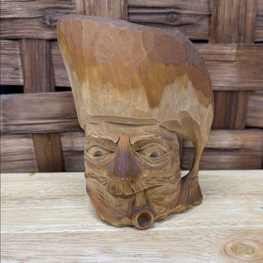 Handcrafted Wood Tankard Mug Sculpture - Brown